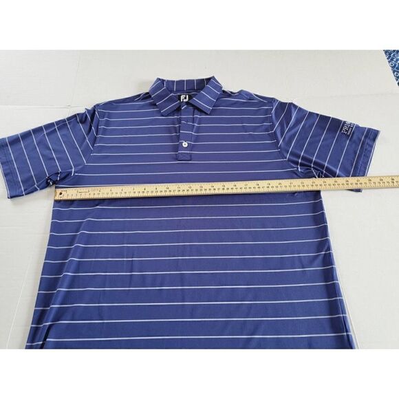 Footjoy Shirt Men Large Blue Golf Polo Stripe Short Sleeve - Picture 7 of 9